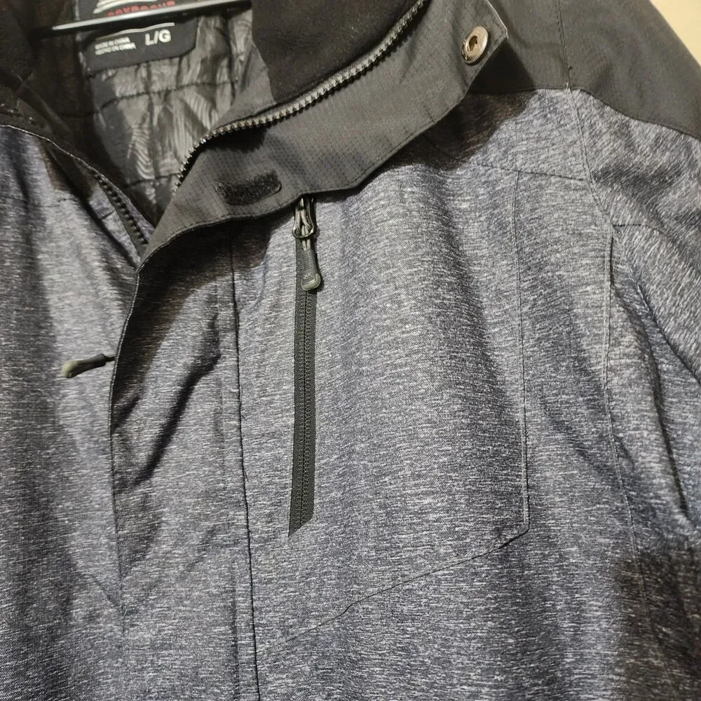 Zero Xposur Mens Large Black Heather Gray Softshell Zip Up Mid Weight Coat